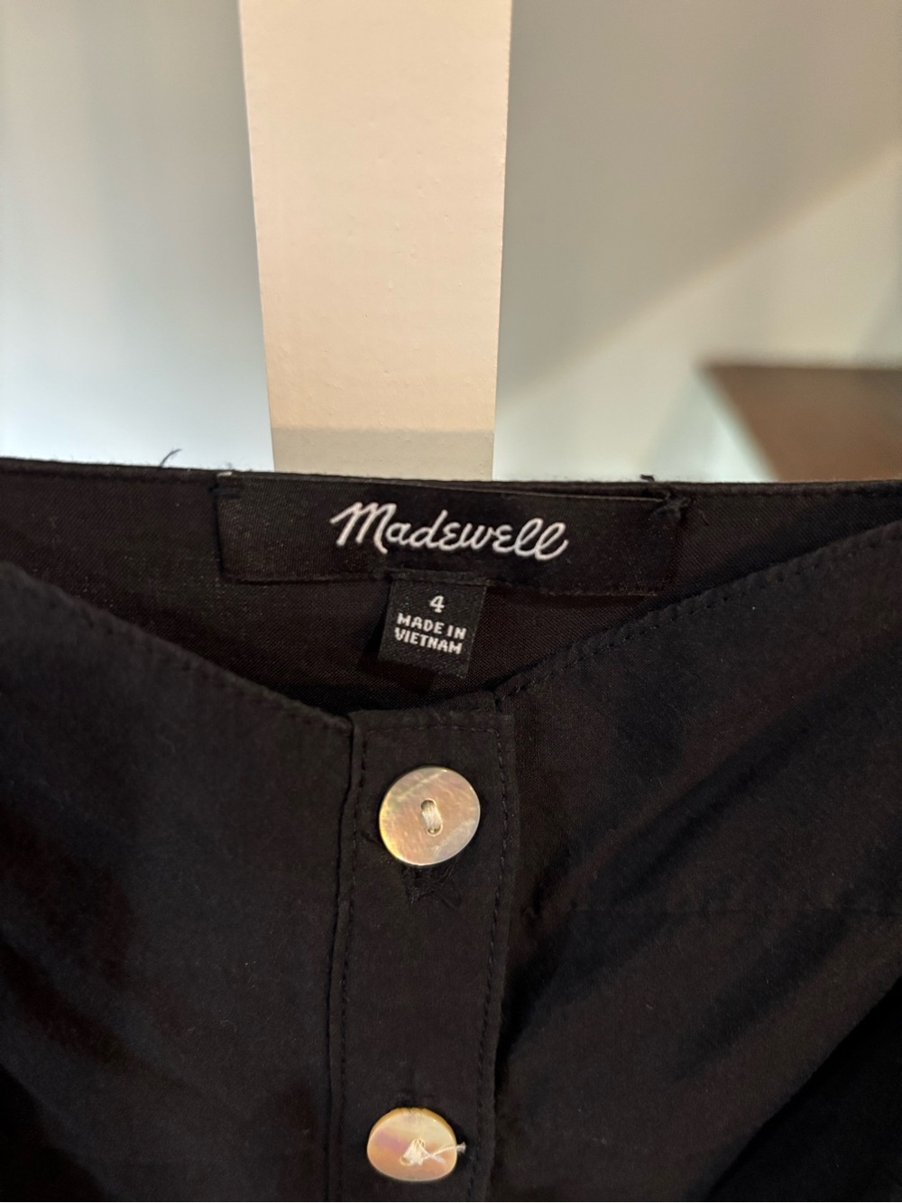 Madewell Black Button-Front Tiered Midi Dress - Picture 6 of 6